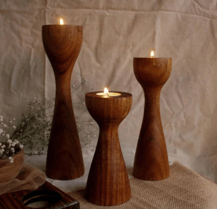 Wooden Candlestick Holders