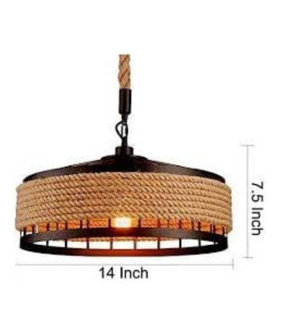 Hemp Rope Metal Hollow Pendant Light - Lamp & Glow