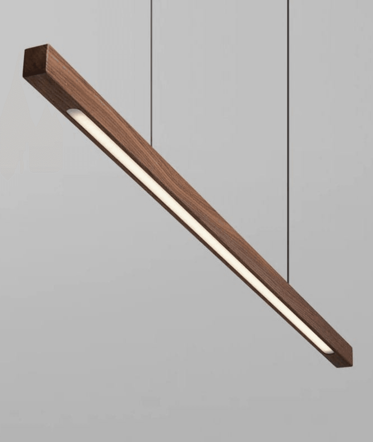 Linear LED Pendant Hanging Wooden Lamp with Dimmable Light - Lamp & Glow