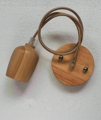 Wooden Pendant Lights Hanging Switch Light Holder - Lamp & Glow