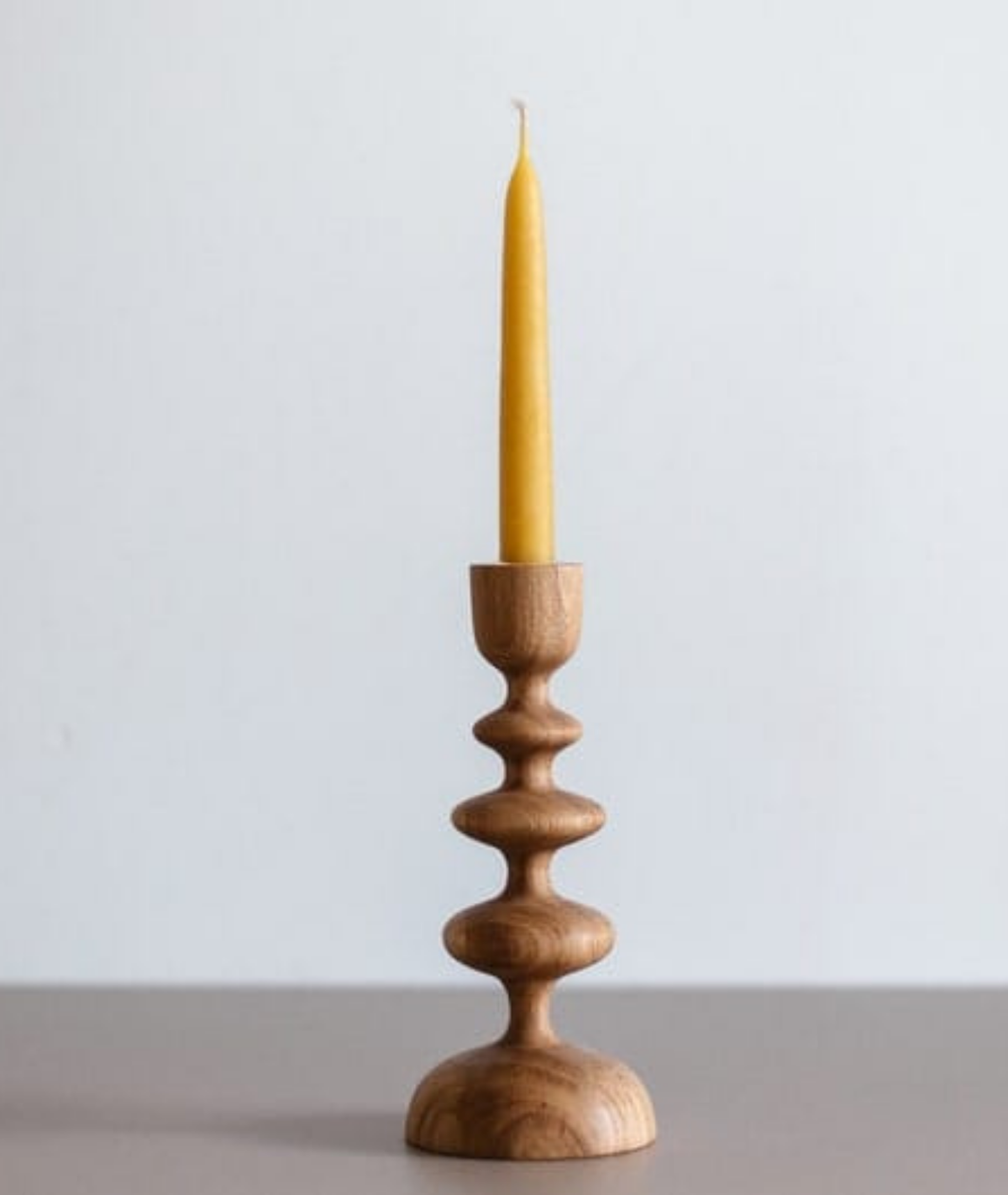 Wooden Pillar Candlestick Holder - Lamp & Glow