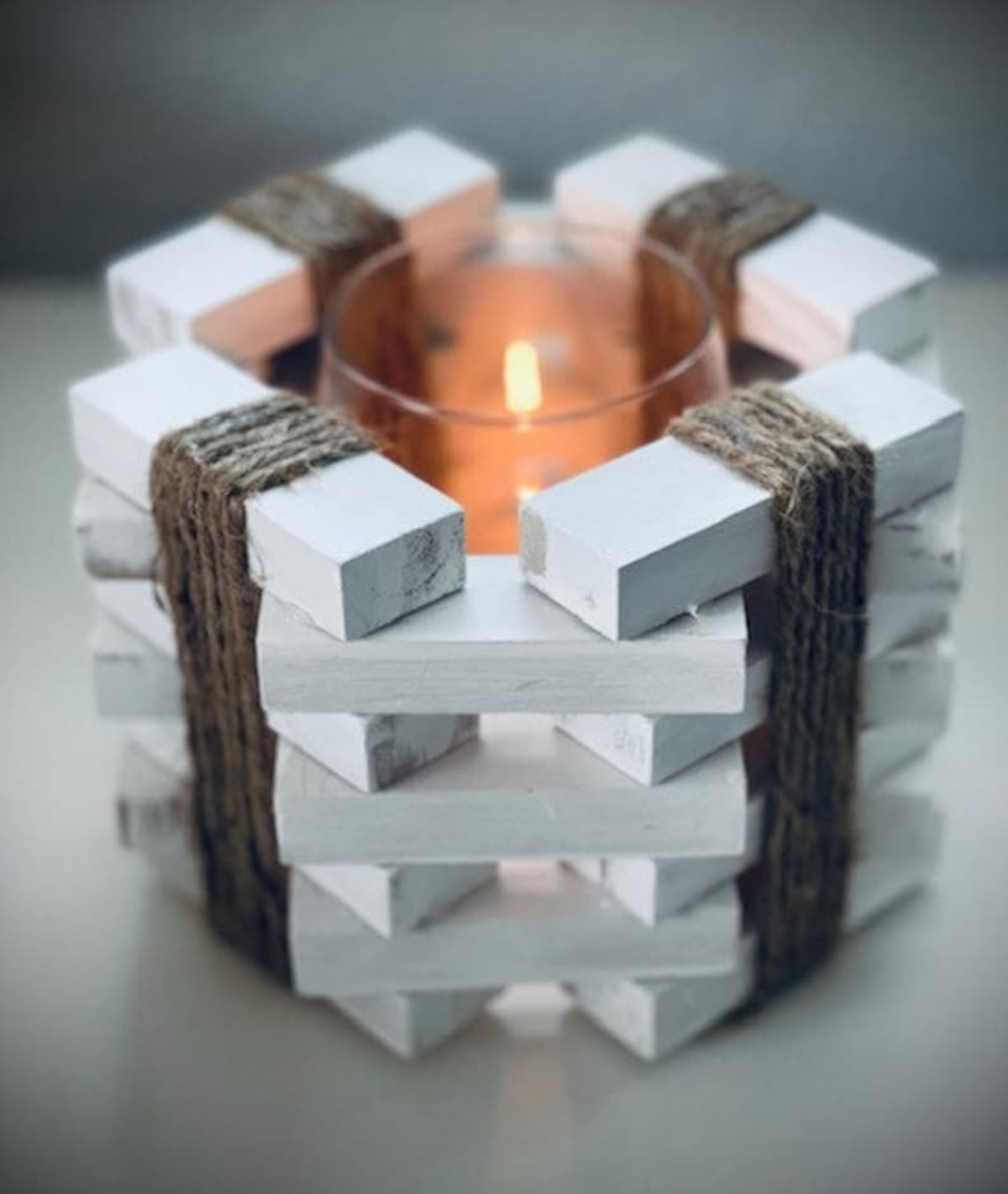 Interlocking Timber Wooden Tealight Holder - Lamp & Glow