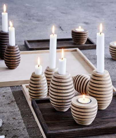 Round Pinecone Candle Holder - Lamp & Glow