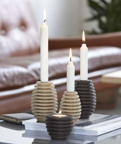 Round Pinecone Candle Holder - Lamp & Glow