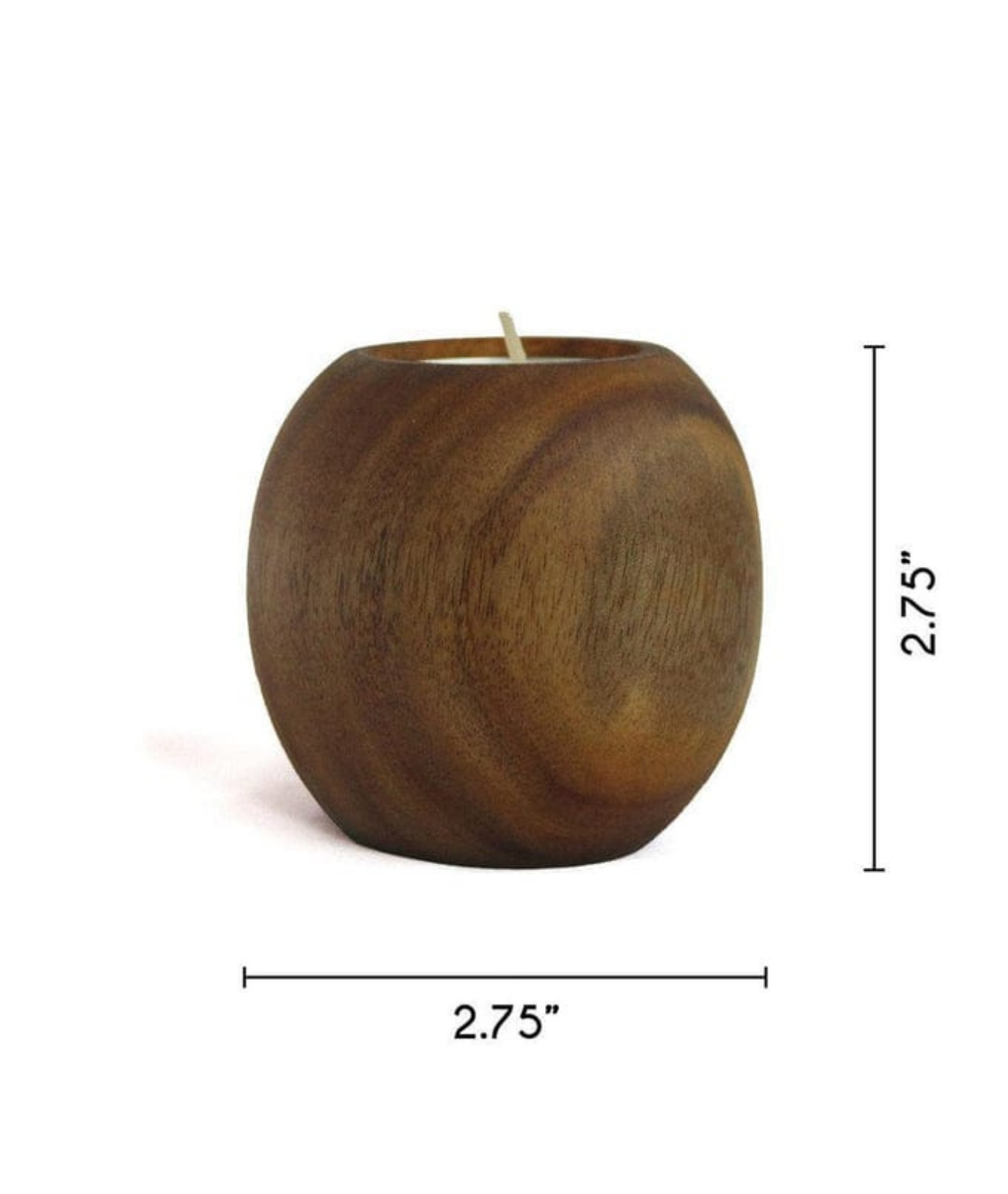 Modern Sphere Shaped Wooden Candle Holder - Lamp & Glow