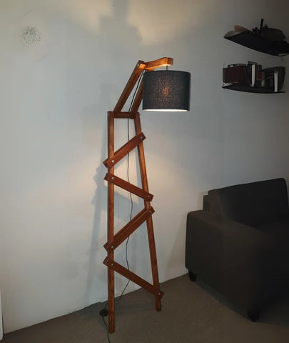 Wall Leaning Standing Floor Wooden Lamp - Lamp & Glow