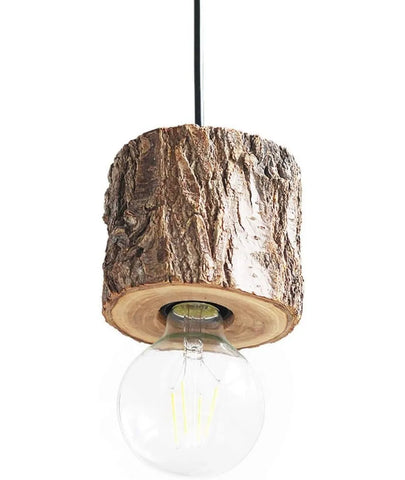 Original Wood Log Hanging Pendent Lamp - Lamp & Glow