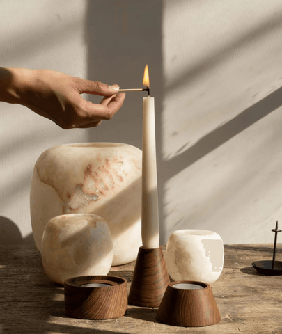 Block Wooden Candleholders (set of 3) - Lamp & Glow