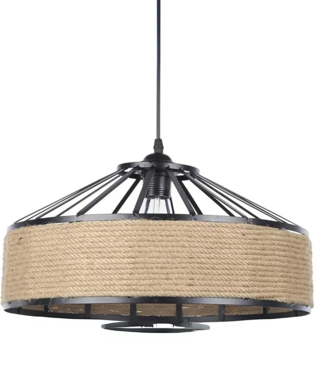 Hemp Rope Metal Hollow Pendant Light - Lamp & Glow