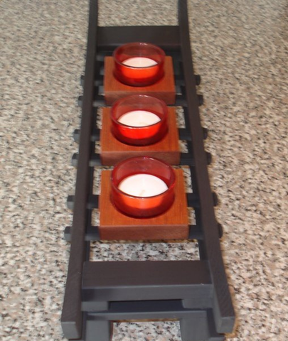 Three-Tier Wooden Tealight Holder - Lamp & Glow