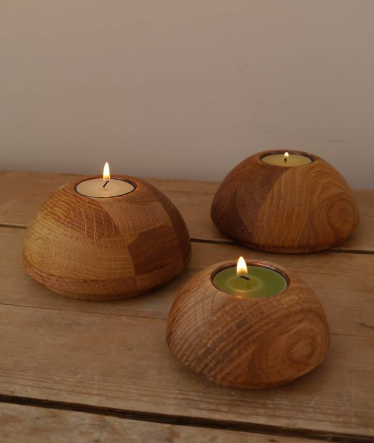 Orb Shaped Wooden Candle Holder - Lamp & Glow