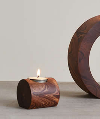 Concentric Wooden Candle Holder - Lamp & Glow