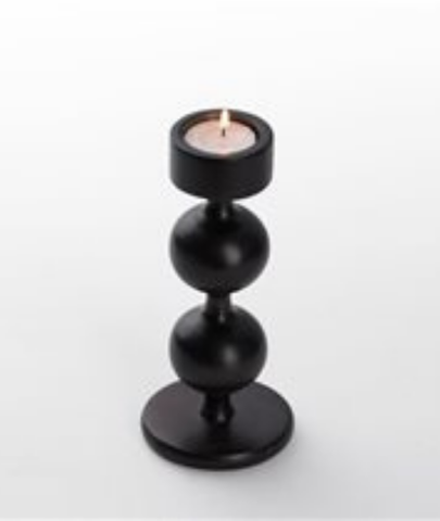 Mercana Candelero Wooden Round Candlestick Holder - Lamp & Glow