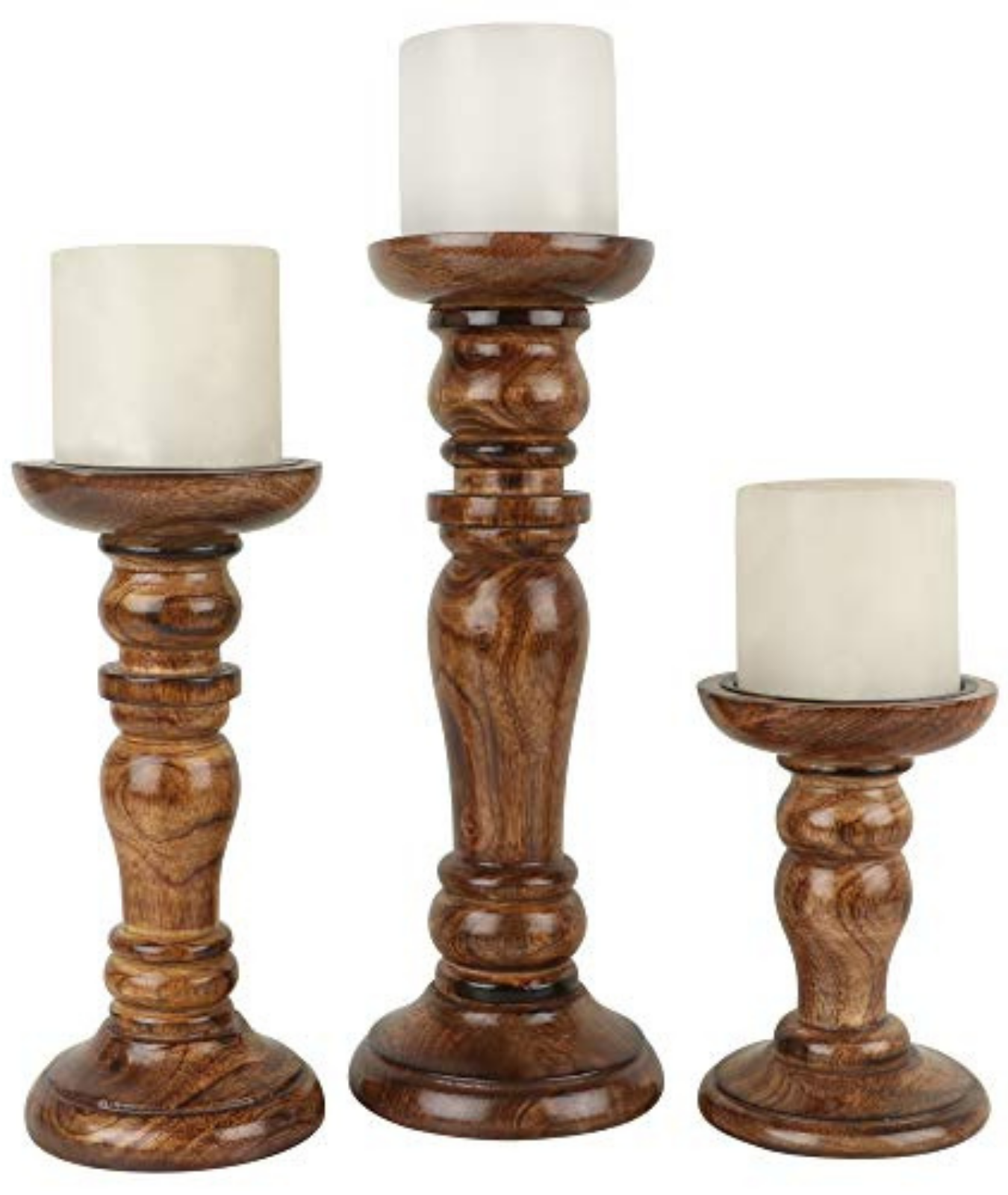 19th Century Treen Turned Oak Candlestick Holder - Lamp & Glow