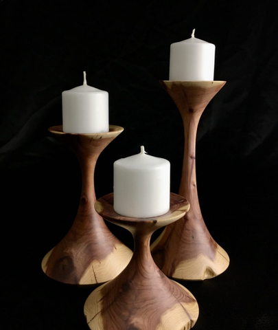 Triple Woodland Candlestick Holder Set - Lamp & Glow