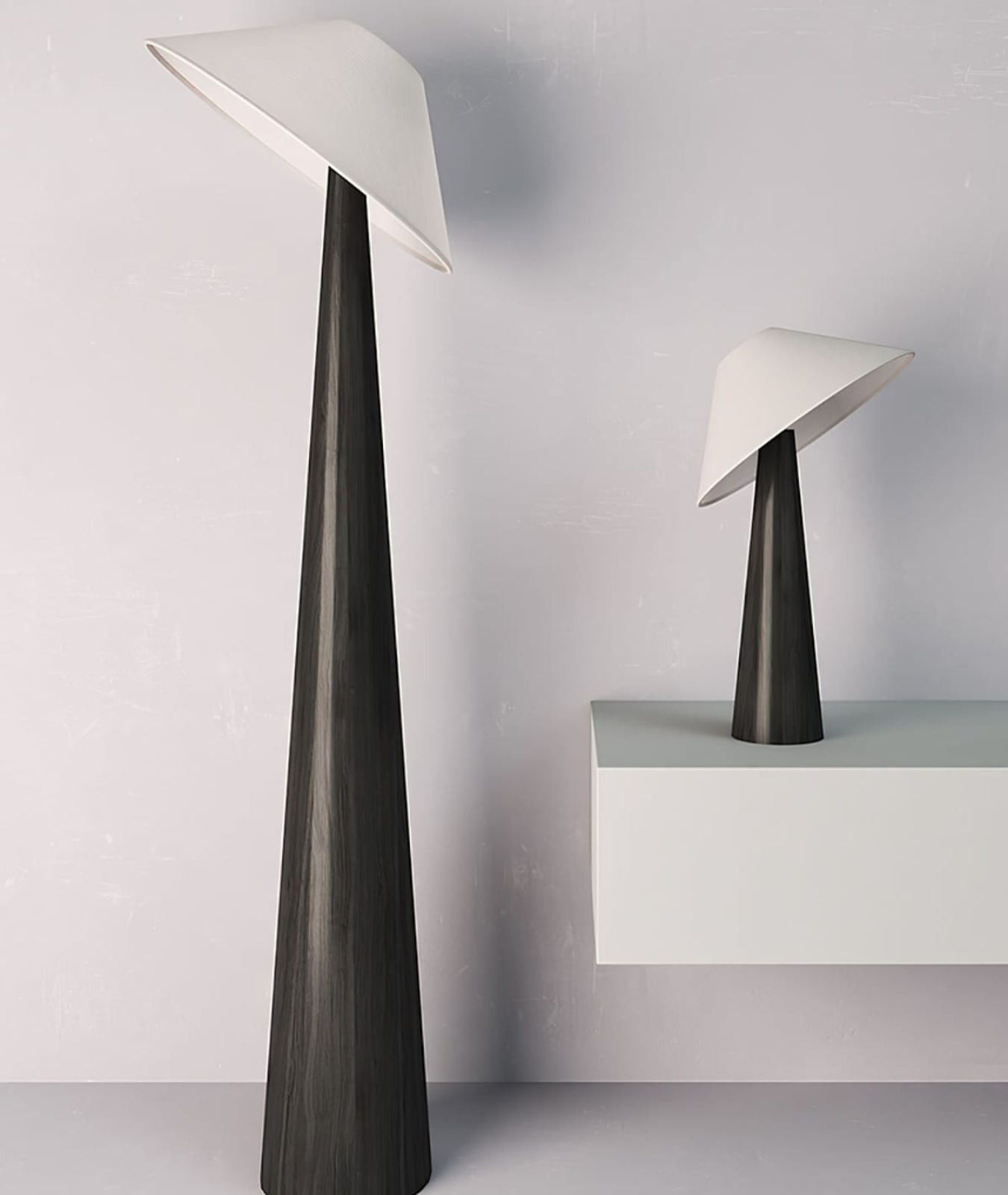 Tipped Hat Wooden Standing Lamp - Lamp & Glow