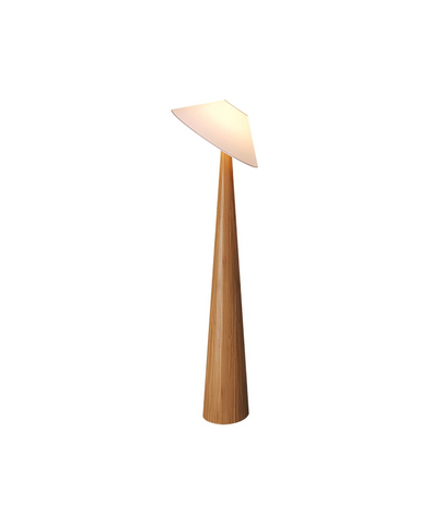 Tipped Hat Wooden Standing Lamp - Lamp & Glow