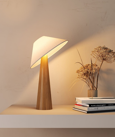 Tipped Hat Wooden Standing Lamp - Lamp & Glow