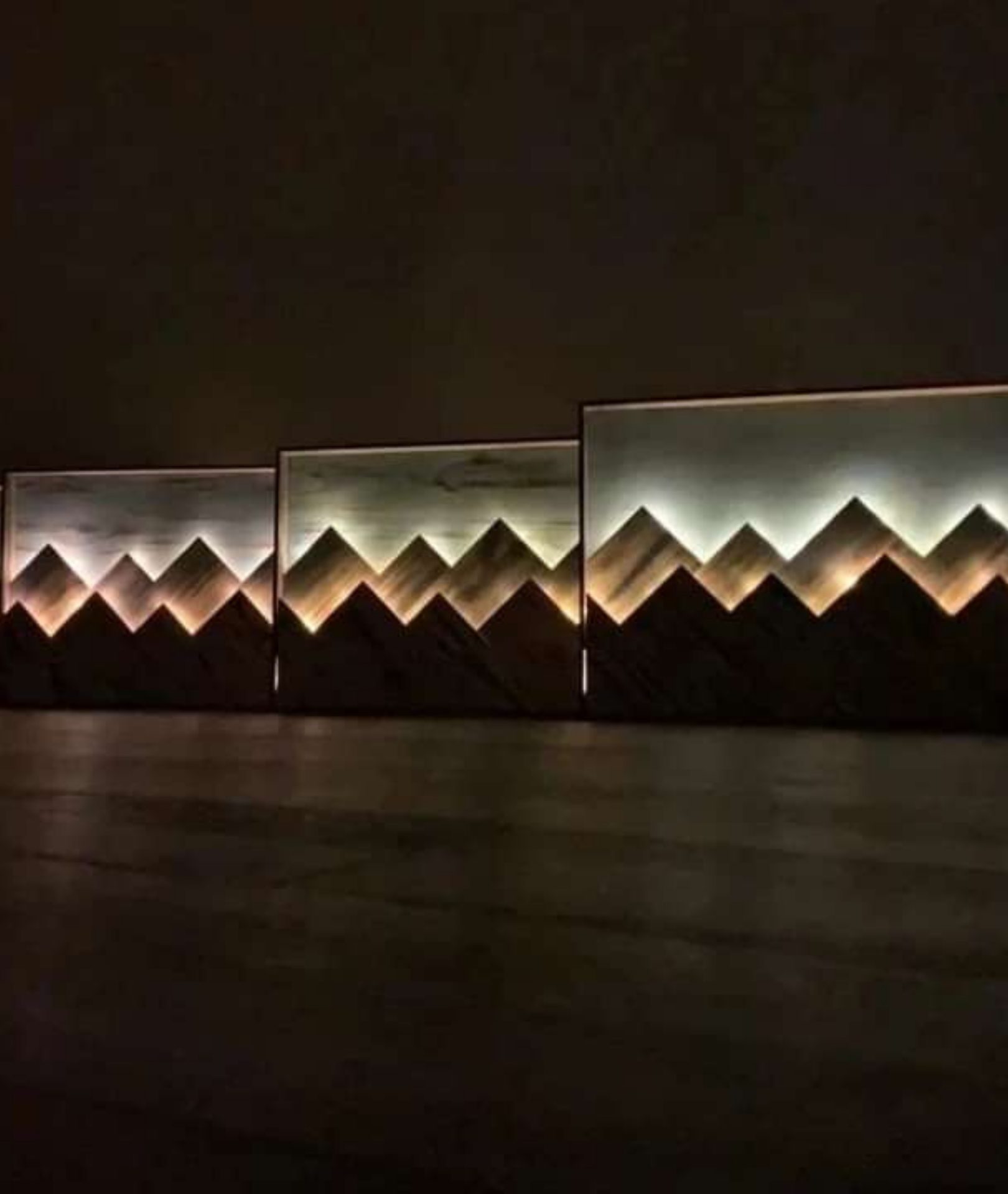 Mountain Wooden LED Wall Art Lamp - Lamp & Glow