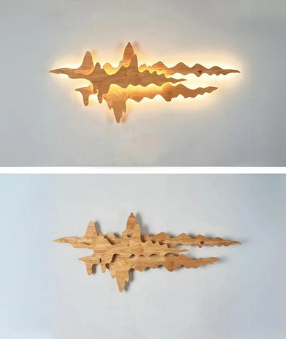 Creative Cloud Style Wooden Wall Lamp - Lamp & Glow