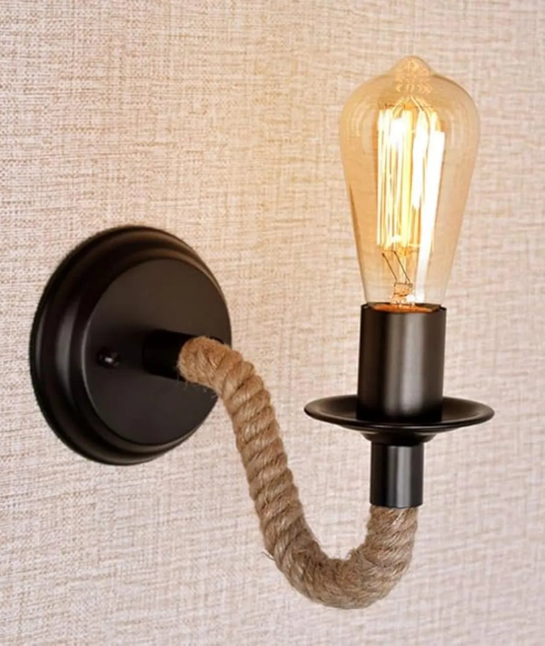 Retro Creative Wrought Iron Twine Wall Lamp Bedside Lamp - Lamp & Glow