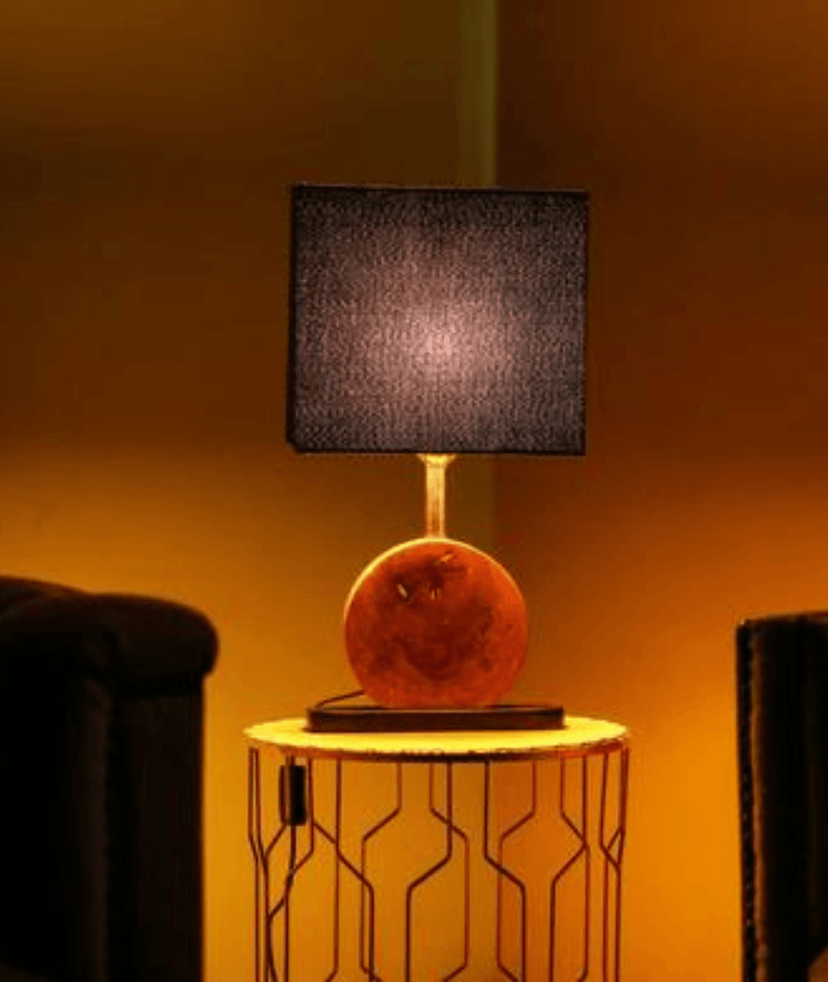 Moon Table Lamp / Large Round Wood Table Lamp - Lamp & Glow