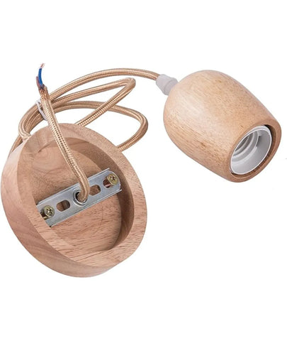 Wooden Pendant Lights Hanging Switch Light Holder - Lamp & Glow