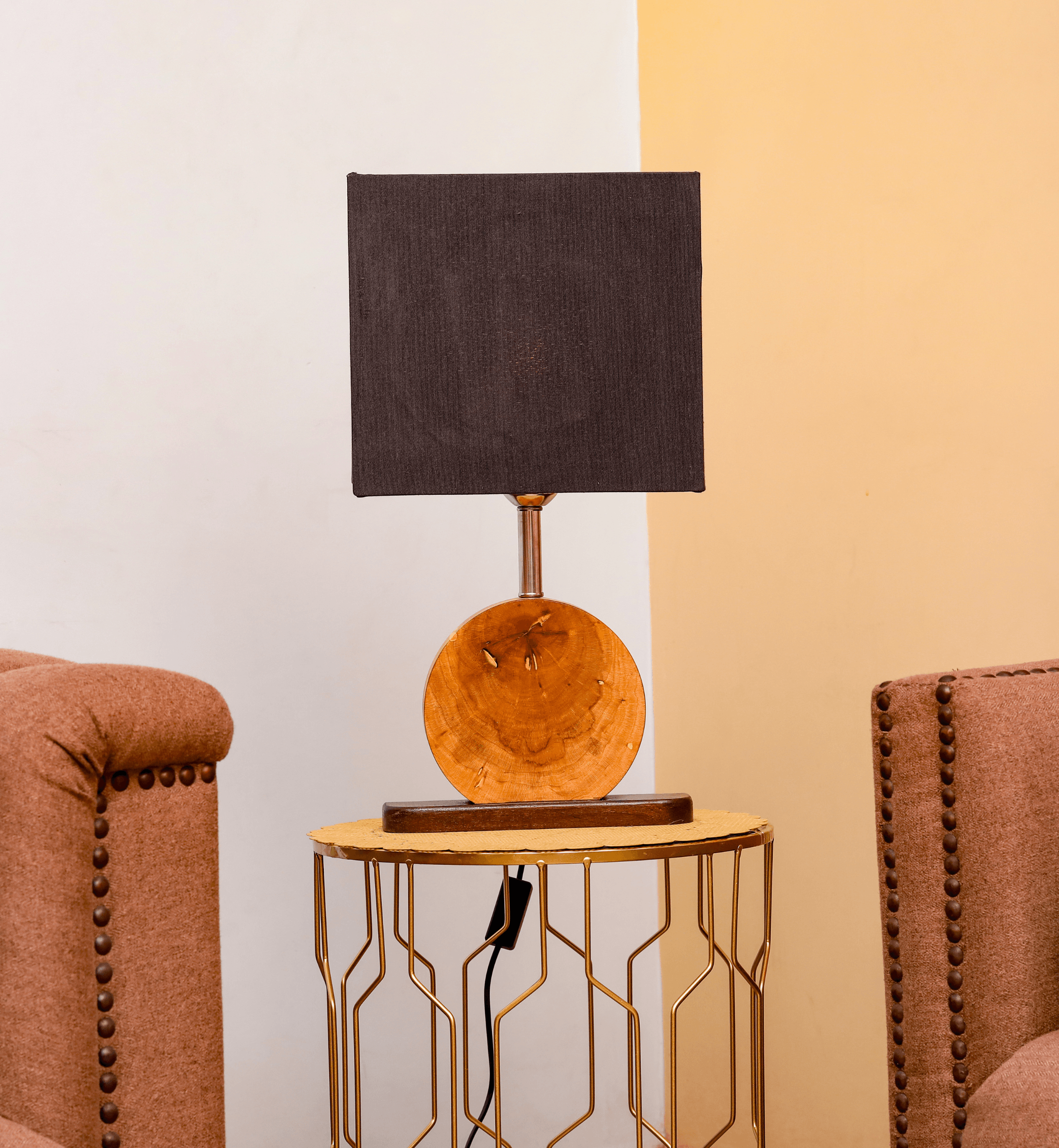 Moon Table Lamp / Large Round Wood Table Lamp - Lamp & Glow