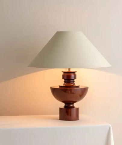 Red Rock Wooden Table Lamp - Lamp & Glow