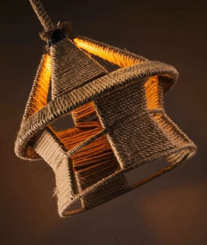 Retro Hemp Pendant Rope Light Hanging Lamp - Lamp & Glow