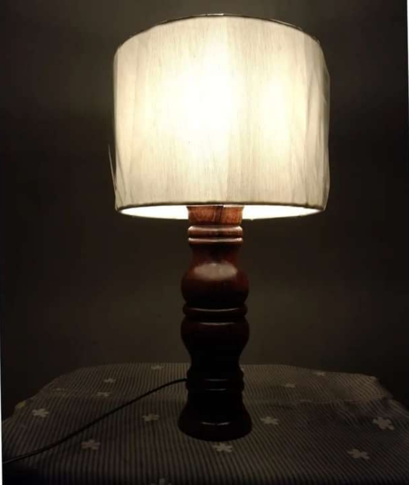 Midcentury Segmented Wooden Table Lamp - Lamp & Glow