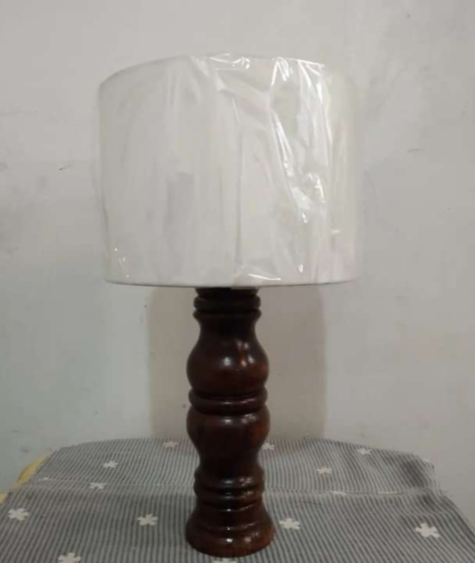 Midcentury Segmented Wooden Table Lamp - Lamp & Glow