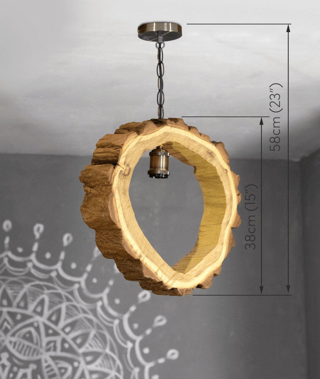 Handcrafted Wood Rustic Pendant Light Chandelier - Lamp & Glow