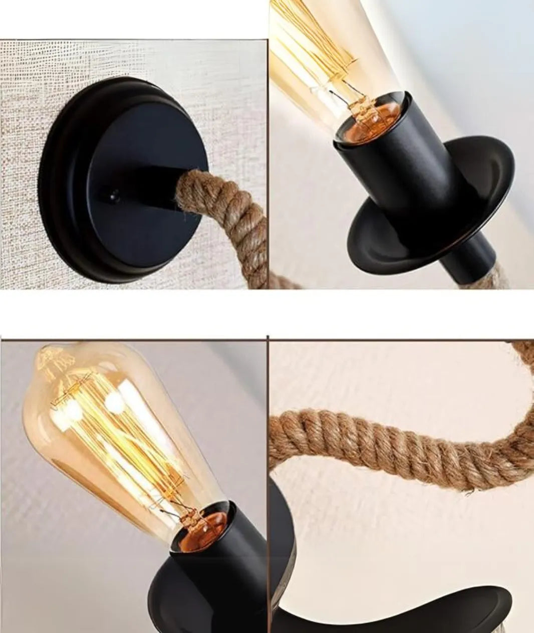 Retro Creative Wrought Iron Twine Wall Lamp Bedside Lamp - Lamp & Glow