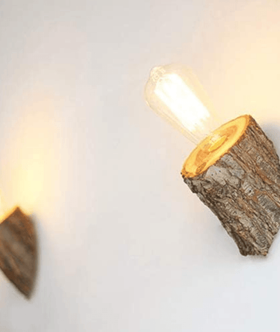 Natural Wood Authentic Decor Vintage Wall Sconce Japanese Style Rural Wood Lamp - Lamp & Glow