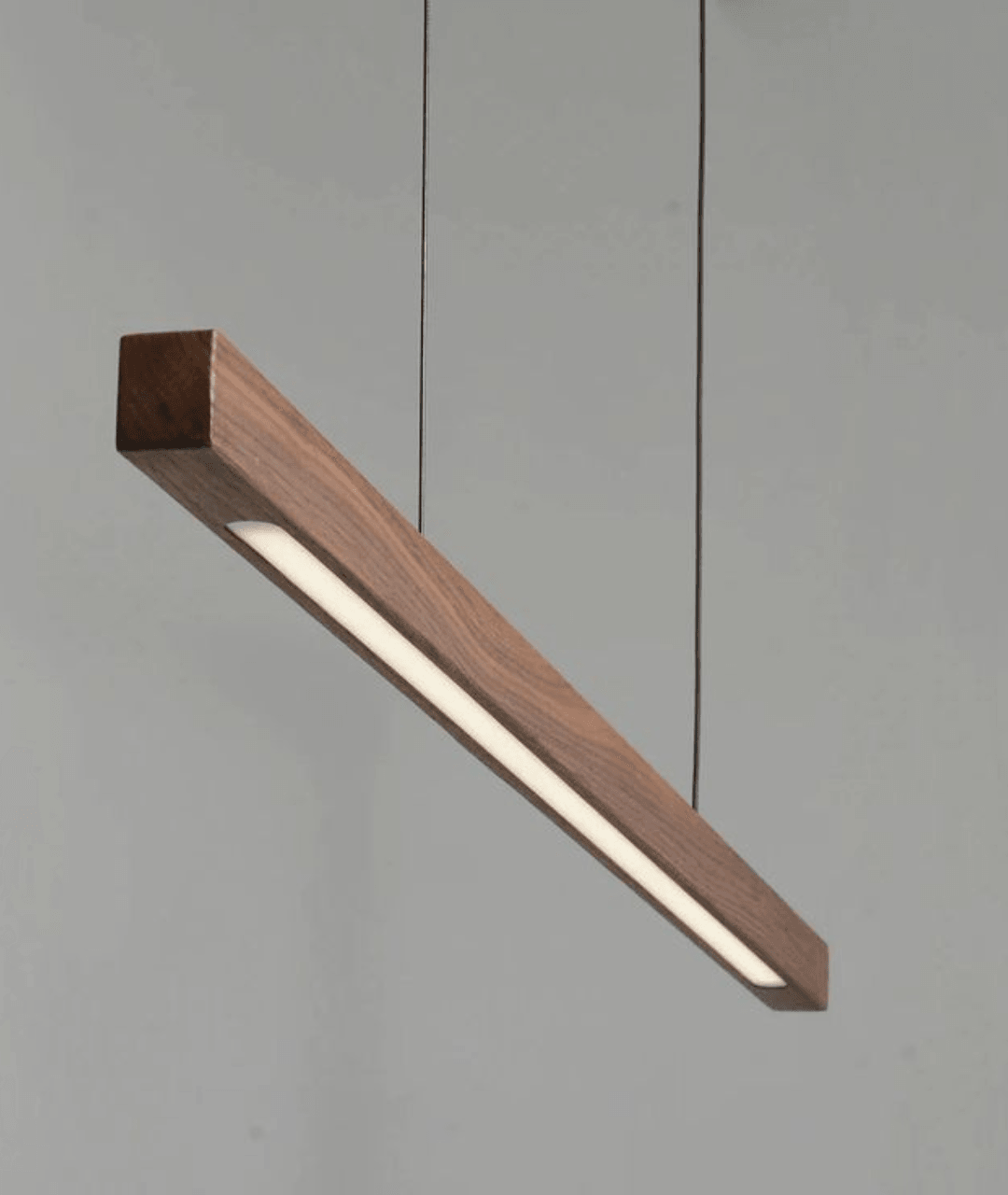 Minimalist Ash Wood Linear LED Pendant - Lamp & Glow