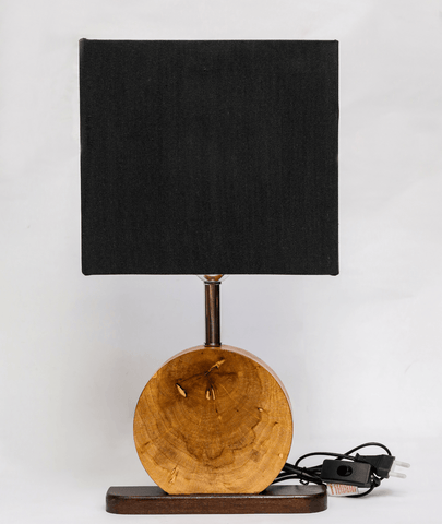 Moon Table Lamp / Large Round Wood Table Lamp - Lamp & Glow