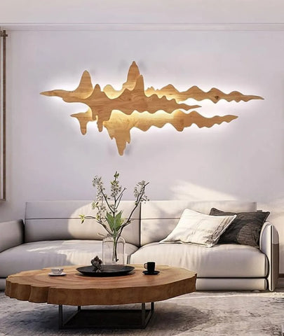 Creative Cloud Style Wooden Wall Lamp - Lamp & Glow