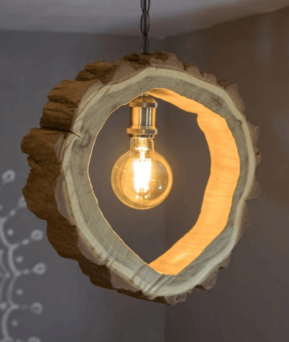 Handcrafted Wood Rustic Pendant Light Chandelier - Lamp & Glow