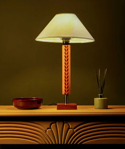 Octagon Dual-Tone Wooden Table Lamp