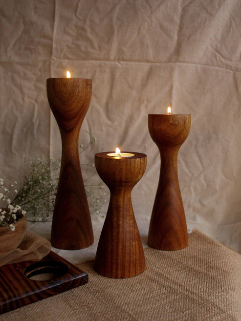 Pillar Tea-Lights set of 3 - Lamp & Glow